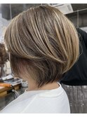 オトナショート 白髪ぼかし ハイライト