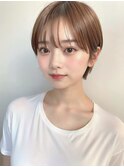 ショートボブミニウルフチェリーブラウン20代30代40代50代