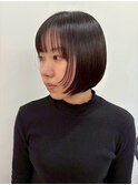 ミニマルボブ☆前髪ありココアブラウン髪質改善☆20代～50代