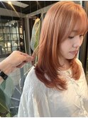 暖色ミルクティー×レイヤーカット