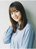 セミロング20代30代ストレートレイヤー前髪なし前髪あり蕨