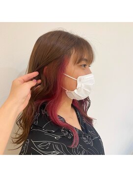 ジュエ ヘアー デザイン(Jue hair design) レッドイヤリングカラー