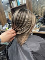 ラフ(LAFF)&nbsp;#バレイヤージュ#グレージュカラー#ボブウルフ#ココアベージュ