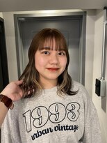 アルカナ 明治神宮前原宿(ARCANA)&nbsp;黒髪グレーベージュレイヤーロング前髪パーマ アッシュブラック