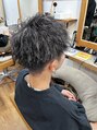 アモヘアー 城山店(amo hair)&nbsp;マッシュショート/スパイラルパーマ/メッシュシルバー