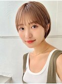 アプリコットオレンジくびれヘアハイライトカラー名古屋ショート