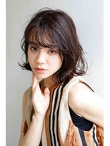 ムウ 難波(MOU)&nbsp;ショートボブ暗めカラーグランマッシュデザイン20代30代40代50代