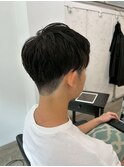 池袋　メンズ　パーマ　ツーブロック　センターパート