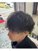 マッシュ波巻きシャドウパーマ