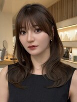 アビー(ABBEY3)&nbsp;サイドバング韓国レイヤー顔周りレイヤー小顔カットおくれ毛