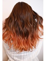 アダリル 川越(aDALil)&nbsp;オレンジグラデーションカラーバレイヤージュ【川越美容室】