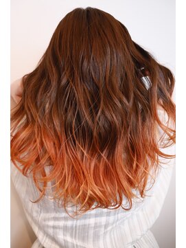 アダリル 川越(aDALil) オレンジグラデーションカラーバレイヤージュ【川越美容室】