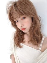 エレノア トーキョー 恵比寿(ELEANOAH TOKYO)&nbsp;厚めバング韓国風大人かわいいココアブラウンフリンジウェーブ