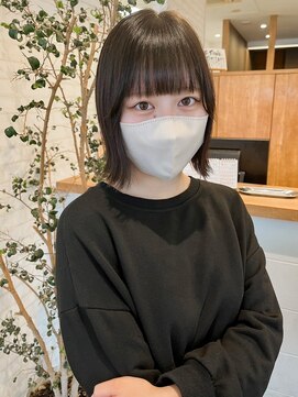 アンドファイン ヘアビューティー(＆Fine hair beauty) 切りっぱなしボブ×ダークアッシュ