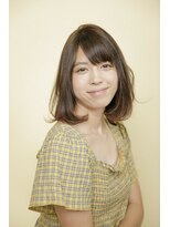 ルルディ バイ アフロディーテ銀座(luludi by APHRODITE) ミディアム/デザインカラー/シルキーベージュ/斜めバング/銀座