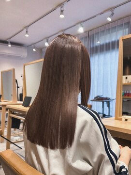 クラップス 上大岡(CLAPS) 切りっぱなし/セミロング/暖色ベージュ/髪質改善【1ブリーチ】