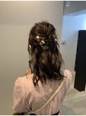 華やかハーフアップアレンジ