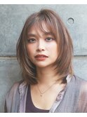 ミディアムレイヤー小顔大人カジュアル新宿
