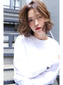 ロゼ 枚方(Rose) 【ROSE】大人ボブ_細めハイライト_ウェーブヘア