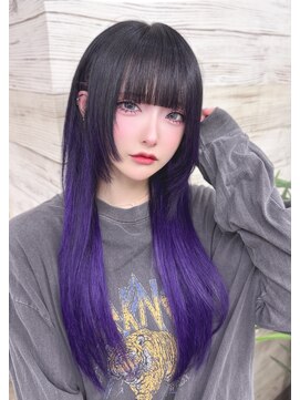 カプセル シンジュク(CAPSULE) ☆CAPSULE☆ブルーブラックパープルグラデーション エクステ