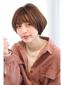 ビューティーアンドフリーハコ(Beauty&Free HACO) 小顔丸みショート×透明感ベージュ