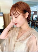 熊本　丸みショート　オレンジブラウン　髪質改善　Arisa.