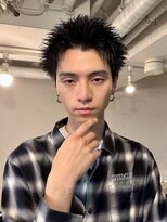 ファルベ(Farbe) ・スパイキーショートブルーブラックフェザーパーマサーフカール