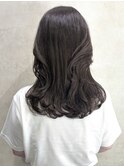ハイライトカラーくびれヘアアプリコットオレンジ