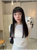 オン眉×姫カット×黒髪ロング