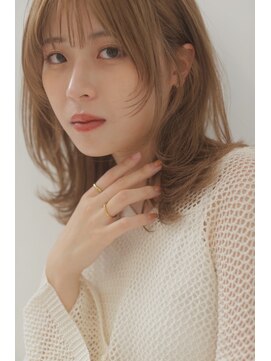 チェレ ブラン 堺東店(Chere brun) 30代シースルーバング・オリーブベージュ・ハッシュレイヤー