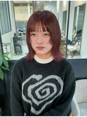 #レイヤーカット #ボルドーレッド