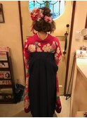 卒業式の袴着付け＆ヘアセット