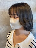 大人かわいい小顔ショートフラッフィーボブ☆シースルー前髪