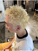 スパイキーショートツイストスパイラルパーマイージーパンク