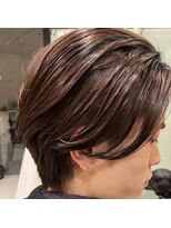 センターパート　ニュアンスパーマ