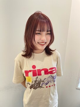 ユーフォリア 新宿通り(Euphoria) アプリコットオレンジ/オレンジブラウン/レイヤーカット