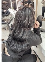 ブレンド 渋谷(BLend)&nbsp;ホワイトグレージュミニウルフデジタルパーマチェリーブラウン