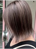 ハイライト/細めハイライト/グレージュ/白髪ぼかし