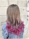 ピンクグラデーションエクステ