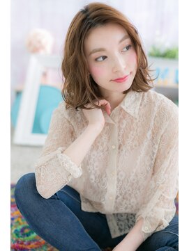 ミック 日暮里店(miq) ラフウェーブで…フェミニンミディb