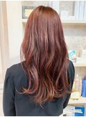 福山市美容室Caary 人気くびれヘア外ハネラベンダーピンク