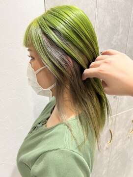 アース コアフュールボーテ ふじみ野店(EARTH coiffure beaute) デザインインナーブリーチハイライトバレイヤージュ