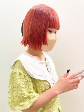 デート 下北沢(DATE) ダブルカラーオレンジベージュカラーケアブリーチ韓国ハイトーン