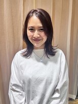 ジェノ(JENO by apish) 黒髪/グレーベージュ/レイヤーロング/前髪パーマ