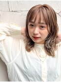 顔周りレイヤー・ウルフミディ・ミルクティー