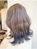  20代30代ダブルカラーブリーチ立体感グラデーション透明感