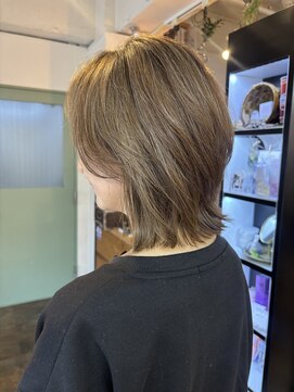 コレット ヘアー 大通(Colette hair) レイヤーボブ/ミルクティーベージュ/白髪ぼかし