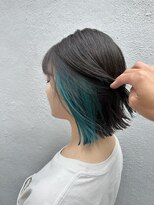 ネオ(neo.)&nbsp;ターコイズカラー/イヤリング/ケアブリーチ/切りっぱなしボブ