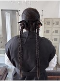 タイトツイン三つ編みセット