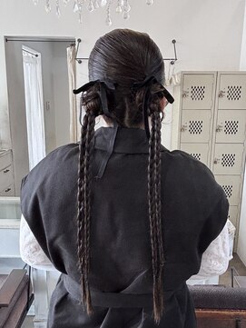ヘアーブランドジン ヴェール(HAIR BRAND Jin Vert) タイトツイン三つ編みセット